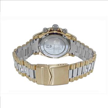 Lechateau Mens, Swiss-Ronda Chronograph Mov't, 2- Told Gold, Blue -Date Dial, C2T101UBU - MSRP: $2,468.00