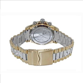 Lechateau Mens, Swiss-Ronda Chronograph Mov't, 2- Told Gold, Light Blue -Date Dial, C2T101LBU - MSRP: $2,468.00