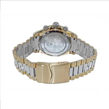 Lechateau Mens, Swiss-Ronda Chronograph Mov't, 2- Told Gold, Maroon -Black - Date Dial, C2T101YL_BRD - MSRP: $2,468.00