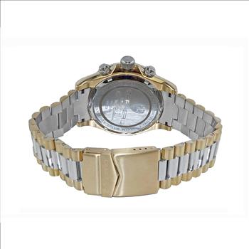 Lechateau Mens, Swiss-Ronda Chronograph Mov't, 2- Told Gold, Teal Green - Date Dial, C2T101LGN - MSRP: $2,468.00