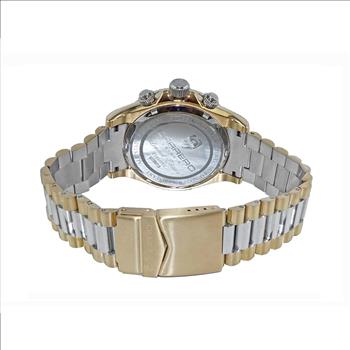 Lechateau Mens, Swiss-Ronda Chronograph Mov't, 2- Told Gold, Yellow - Date Dial, C2T101LYL - MSRP: $2,468.00