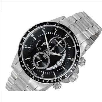 Lechateau Mens, Swiss-Ronda Chronograph Mov't, Black - Date Dial,Black bezel, MSRP: $2,468.00