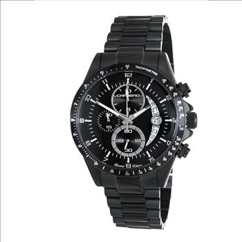 Lechateau Mens, Swiss-Ronda Chronograph Mov't, Black - Date Dial,IP-Black tone, MSRP: $2,468.00