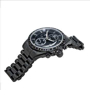 Lechateau Mens, Swiss-Ronda Chronograph Mov't, Black - Date Dial,IP-Black tone, MSRP: $2,468.00
