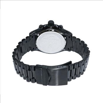 Lechateau Mens, Swiss-Ronda Chronograph Mov't, Black - Date Dial,IP-Black tone, MSRP: $2,468.00