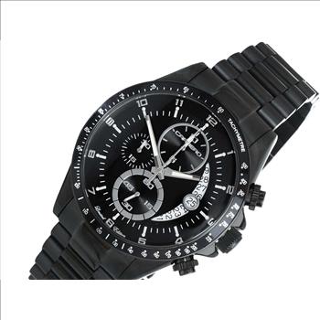 Lechateau Mens, Swiss-Ronda Chronograph Mov't, Black - Date Dial,IP-Black tone, MSRP: $2,468.00
