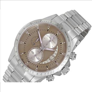 Lechateau Mens, Swiss-Ronda Chronograph Mov't, Light Brown -Date Dial, MSRP: $2,468.01