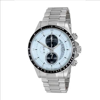 Lechateau Mens, Swiss-Ronda Chronograph Mov't, Light Grey - Date Dial,Black bezel, MSRP: $2,468.00