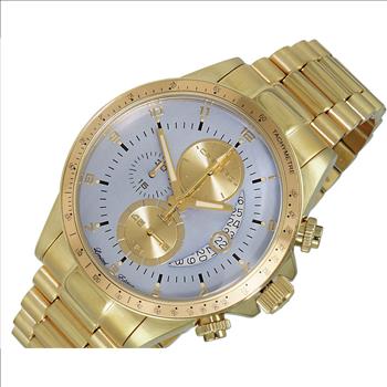 Lechateau Mens, Swiss-Ronda Chronograph Mov't, Light Grey - Date Dial,Gold tone, MSRP: $2,468.00
