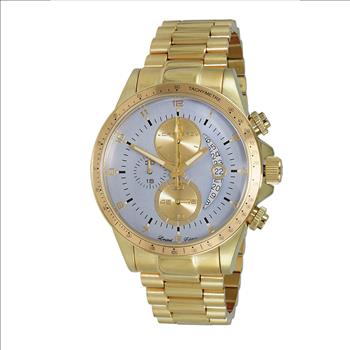 Lechateau Mens, Swiss-Ronda Chronograph Mov't, Light Grey - Date Dial,Gold tone, MSRP: $2,468.00