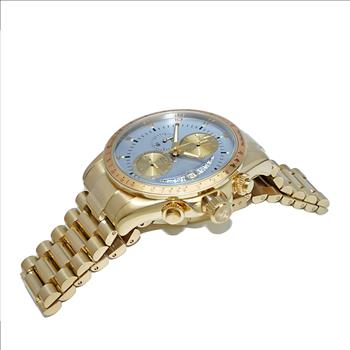 Lechateau Mens, Swiss-Ronda Chronograph Mov't, Light Grey - Date Dial,Gold tone, MSRP: $2,468.00