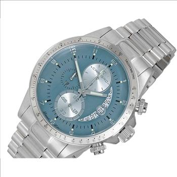 Lechateau Mens, Swiss-Ronda Chronograph Mov't, Teal Blue  -Date Dial, MSRP: $2,468.00