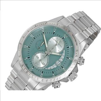 Lechateau Mens, Swiss-Ronda Chronograph Mov't, Teal Green  -Date Dial, MSRP: $2,468.00