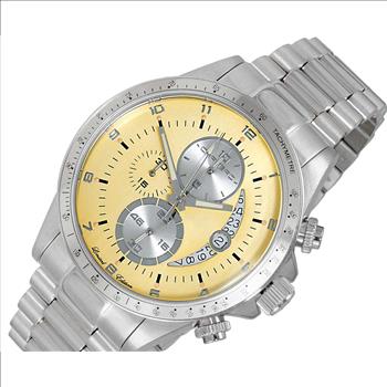 Lechateau Mens, Swiss-Ronda Chronograph Mov't, Yellow -Date Dial, MSRP: $2,468.00
