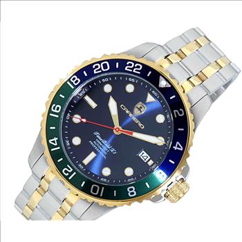 LeChateau, Men's TIME BOLD- X1 COLLECTION, NH35 AUTOMATIC MOVEMENT, 10 ATM, 2-TONE - BLUE/BLUE-GREEN, MSRP: $2,340.00