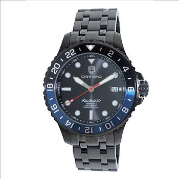 LeChateau, Men's TIME BOLD- X1 COLLECTION, NH35 AUTOMATIC MOVEMENT, 10 ATM, IP-BLACK - BLACK/BLUE, MSRP:  $2,340.00