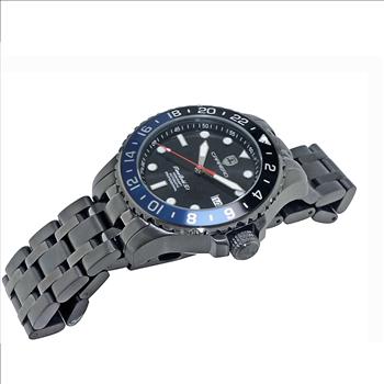 LeChateau, Men's TIME BOLD- X1 COLLECTION, NH35 AUTOMATIC MOVEMENT, 10 ATM, IP-BLACK - BLACK/BLUE, MSRP:  $2,340.00