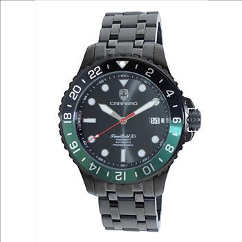 LeChateau, Men's TIME BOLD- X1 COLLECTION, NH35 AUTOMATIC MOVEMENT, 10 ATM, IP-BLACK - BLACK/GREEN, MSRP:  $2,340.00