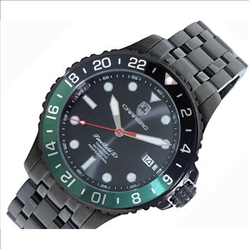 LeChateau, Men's TIME BOLD- X1 COLLECTION, NH35 AUTOMATIC MOVEMENT, 10 ATM, IP-BLACK - BLACK/GREEN, MSRP:  $2,340.00
