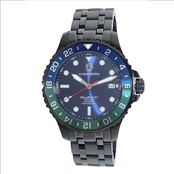 LeChateau, Men's TIME BOLD- X1 COLLECTION, NH35 AUTOMATIC MOVEMENT, 10 ATM, IP-BLACK - BLUE/GREEN, MSRP:  $2,340.00
