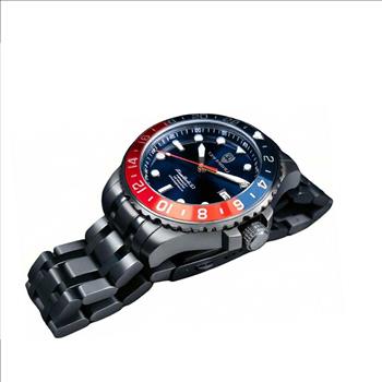 LeChateau, Men's TIME BOLD- X1 COLLECTION, NH35 AUTOMATIC MOVEMENT, 10 ATM, IP-BLACK - BLUE/RED, MSRP:  $2,340.00
