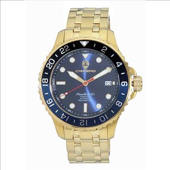 LeChateau, Men's TIME BOLD- X1 COLLECTION, NH35 AUTOMATIC MOVEMENT, 10 ATM, IP-Gold - BLUE, MSRP:  $2,340.00