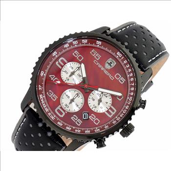 Lechateau, Men's VR32 Movement Chronograph Movement, Brown MOP Dial, IP-Black Tone, C1B7023-MR - Retail at (MSRP: $2,148.00)