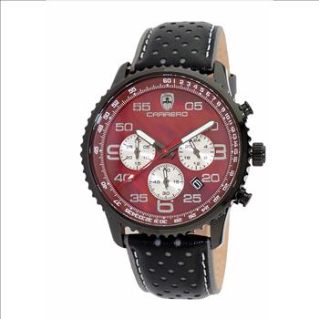Lechateau, Men's VR32 Movement Chronograph Movement, Brown MOP Dial, IP-Black Tone, C1B7023-MR - Retail at (MSRP: $2,148.00)