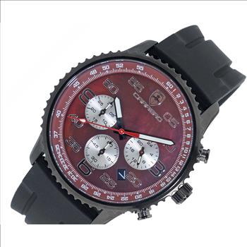Lechateau, Men's VR32 Movement Chronograph Movement, Brown MOP Dial, IP-Black Tone, C1B7023-MR_RBK - Retail at (MSRP: $2,148.00)
