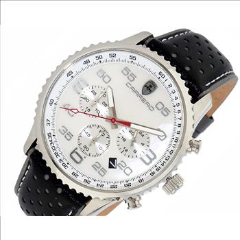 Lechateau, Men's VR32 Movement Chronograph Mov't, White MOP Dial, Black Genuine Leather Band, C1S7023-WT -(MSRP: $2,148.00)