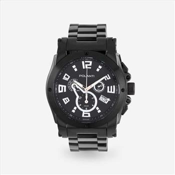 Lechateau  - Polanti G-4 -Swiss Chronograp, Black-IP -Black Stainless Steel, Black Dial, PLZ-2800BK Retail at (MSRP: $1,995.00)