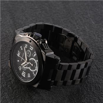 Lechateau  - Polanti G-4 -Swiss Chronograp, Black-IP -Black Stainless Steel, Black Dial, PLZ-2800BK Retail at (MSRP: $1,995.00)