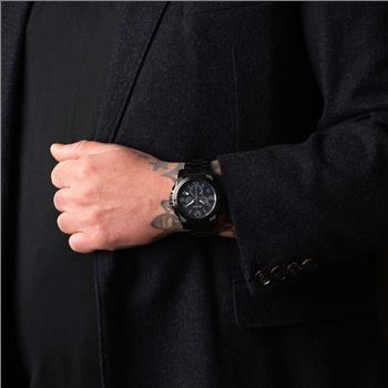 Lechateau  - Polanti G-4 -Swiss Chronograp, Black-IP -Black Stainless Steel, Black Dial, PLZ-2800BK Retail at (MSRP: $1,995.00)