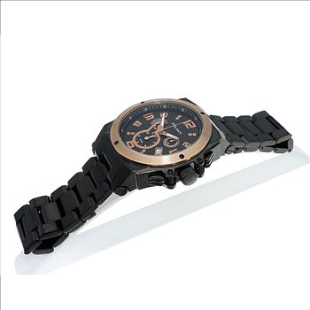 Lechateau  - Polanti G-4 -Swiss Chronograp, Black-IP -Rose Stainless Steel, Black Dial, PLZ-2800RG Retail at (MSRP: $1,995.00)