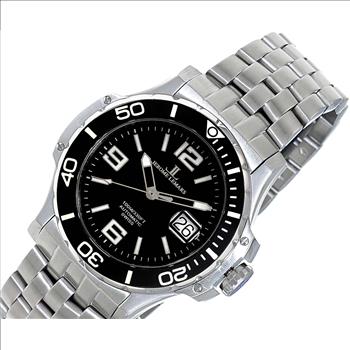 Lechateau,  Swiss Made Automatic Movement - 24 Jewel, Black Dial Exhibition Back, JL6229 - (MSRP: $1,295.00)