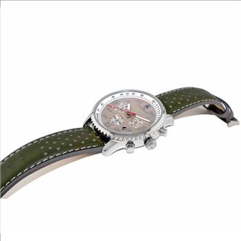 Lechateau - VR32 Movement Chronograph Mov't, Brown MOP Dial, Genuine Leather Band, C1S7023-BN - Retail at (MSRP: $2,148.00)