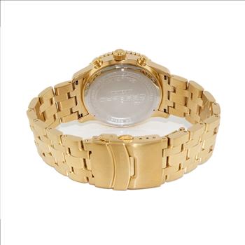 Lechateau - VR32 Mov't Chronograph Mov't, Black MOP Dial, Goldtone Stainless Steel case and band  (MSRP: $2,220.00)