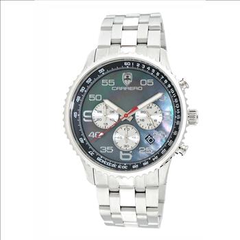 Lechateau - VR32 Mov't Chronograph Mov't, Black MOP Dial, Stainless Steel case and band,  C1S7022-BK - (MSRP: $2,220.00)