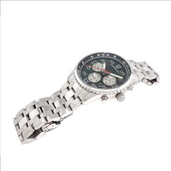 Lechateau - VR32 Mov't Chronograph Mov't, Black MOP Dial, Stainless Steel case and band,  C1S7022-BK - (MSRP: $2,220.00)