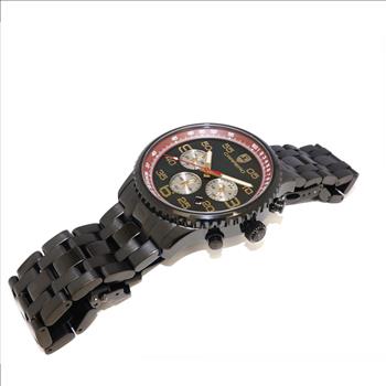 Lechateau - VR32 Mov't Chronograph Mov't, Black-MOP Dial, Black-IP Stainless Steel case and band  (MSRP: $2,220.00)