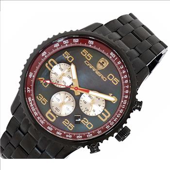 Lechateau - VR32 Mov't Chronograph Mov't, Black-MOP Dial, Black-IP Stainless Steel case and band  (MSRP: $2,220.00)