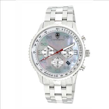 Lechateau - VR32 Mov't Chronograph Mov't, Brown MOP Dial,  Stainless Steel case and band  (MSRP: $2,220.00)