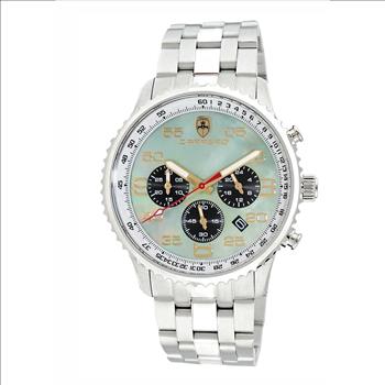 Lechateau - VR32 Mov't Chronograph Mov't, Green-MOP Dial,  Stainless Steel case and band C1S7022-BN_GNGO, (MSRP: $2,220.00)
