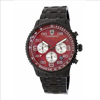 Lechateau - VR32 Mov't Chronograph Mov't, Maroon MOP Dial, Stainless Steel case and band  (MSRP: $2,220.00)