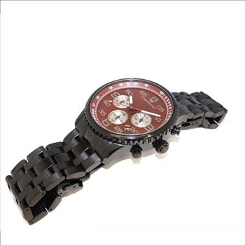 Lechateau - VR32 Mov't Chronograph Mov't, Maroon MOP Dial, Stainless Steel case and band  (MSRP: $2,220.00)