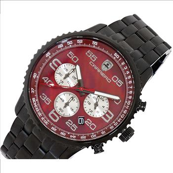 Lechateau - VR32 Mov't Chronograph Mov't, Maroon MOP Dial, Stainless Steel case and band  (MSRP: $2,220.00)
