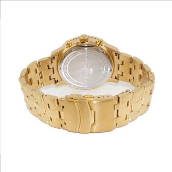 Lechateau - VR32 Mov't Chronograph Mov't,Green MOP Dial, Stainless Steel case and band-Goldtone  (MSRP: $2,220.00)