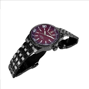 Lechateau Watches Autoamtic-21 JEWELS Movement with Exhibition back, IP-Black Brown Dial, C1B4345BR Retail at (MSRP: $2,220.00)