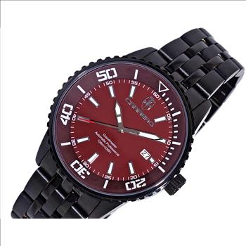 Lechateau Watches Autoamtic-21 JEWELS Movement with Exhibition back, IP-Black Brown Dial, C1B4345BR Retail at (MSRP: $2,220.00)