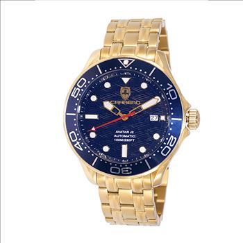 Lechateau Watches - Automatic -24  Jewels NH35, Textured Blue Date dial C1S6161BU - Retail at (MSRP: 2,268.00)